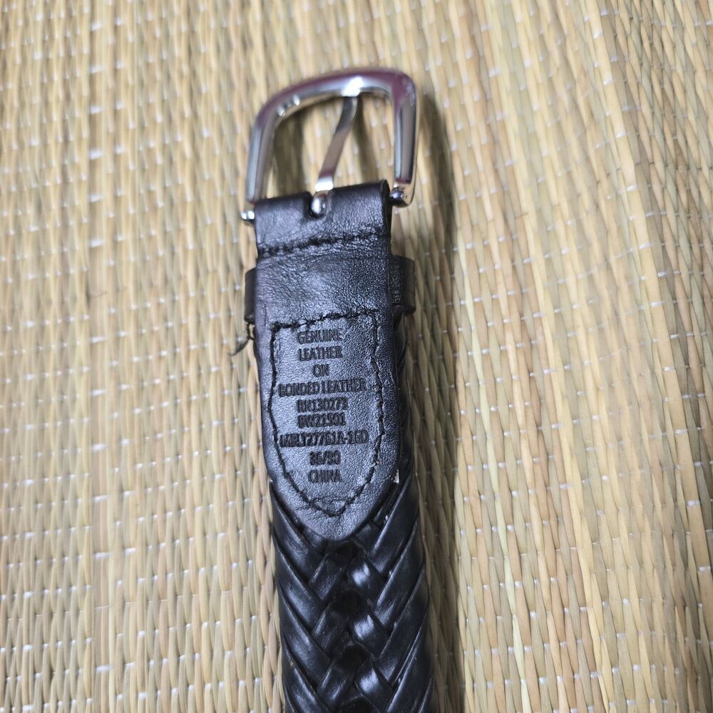 Black Braided Belt Genuine Leather Belt Size 36 Casual Dress Belt Men's. - Picture 3 of 5